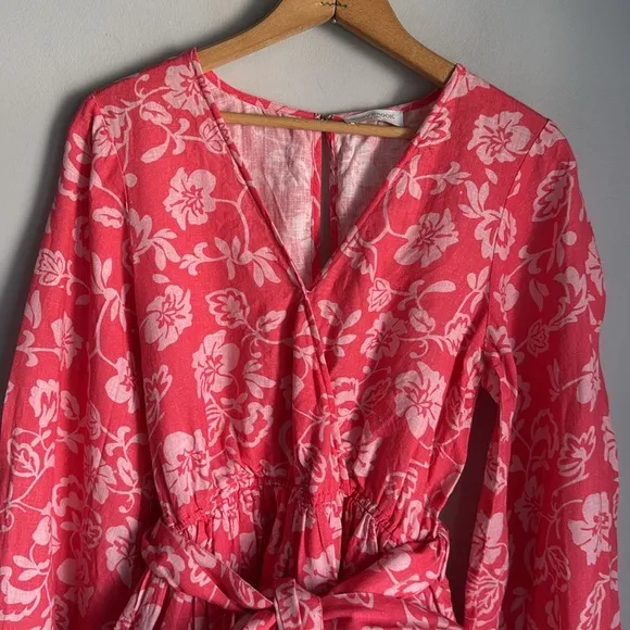 RAMY BROOK Jolie linen Floral Mini Tiered Dress Small
