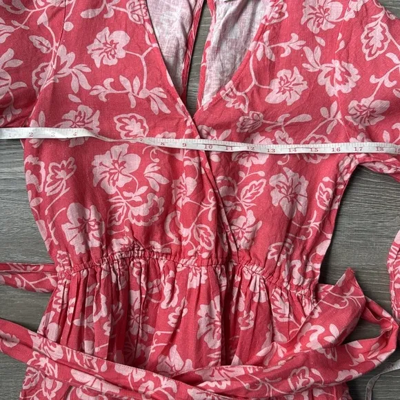 RAMY BROOK Jolie linen Floral Mini Tiered Dress Small