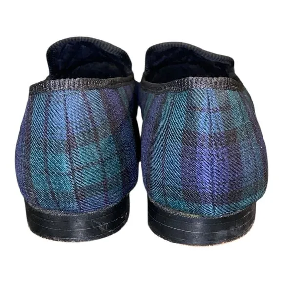 RARE Ben Silver Charleston Green Plaid Men’s Loafers Made In England SZ 12