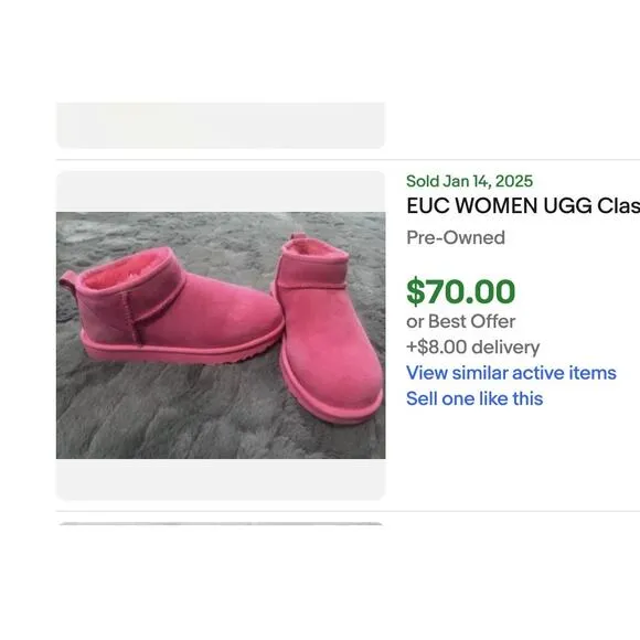RARE Pink Crushed Velvet Unique Mean Girls UGG Short Size 6 Textured Boots