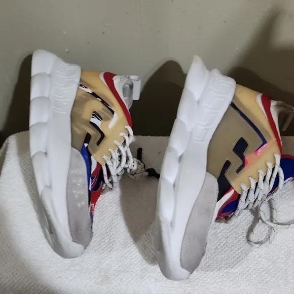 Red and Blue Chunky Sneakers with Retro Design Size 42 Italy Usa 9