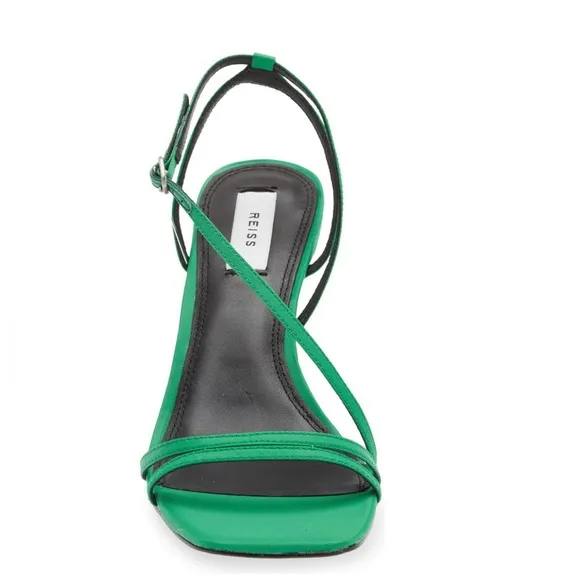 Reiss Green Strappy Sandals Heels, NWT, Size EU39 US8
