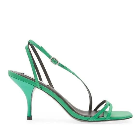 Reiss Green Strappy Sandals Heels, NWT, Size EU39 US8