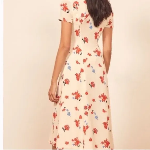 Retormation Floral midi button Shirtdress NWT