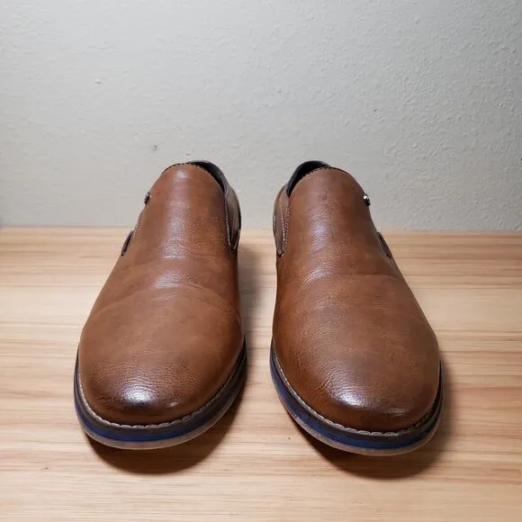 Robert Wayne Men's 12 Seger Leather Loafers Brown Classic Office Casual Everyday