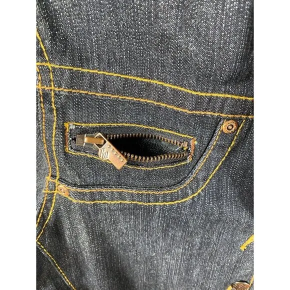 Rocawear Y2K Denim Blazer Contrast Stitching Jean Jacket