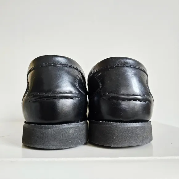 Rockport Genuine Black Leather Dress Shock Absorbing Lightweight Loafers Sz 11
