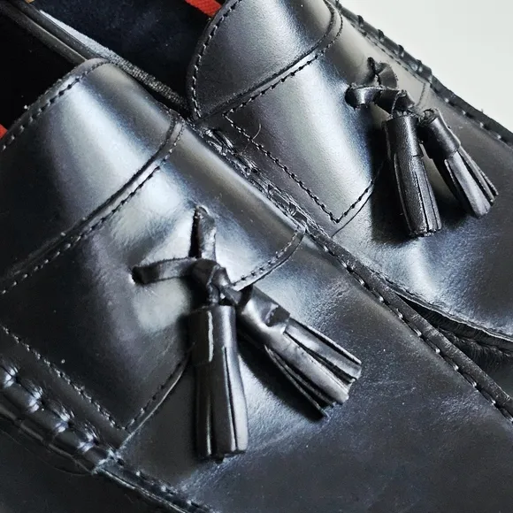 Rockport Genuine Black Leather Dress Shock Absorbing Lightweight Loafers Sz 11