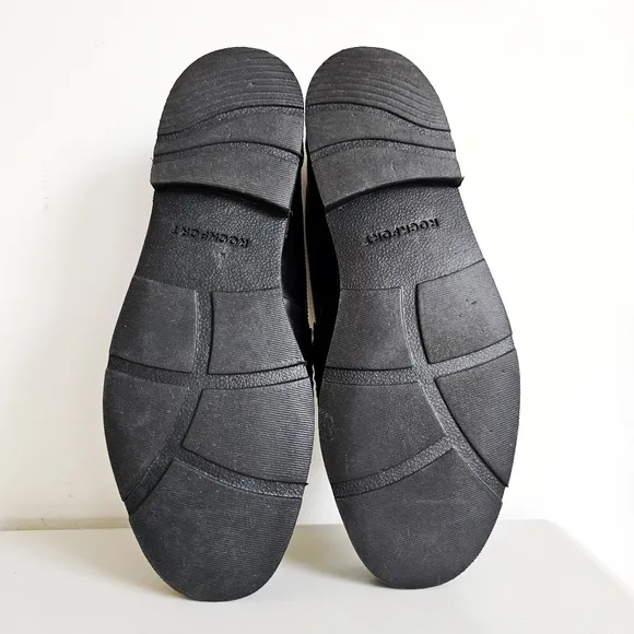 Rockport Genuine Black Leather Dress Shock Absorbing Lightweight Loafers Sz 11