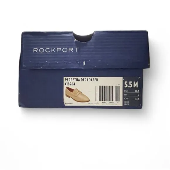 Rockport Womens Perpetua Dec Beige Loafers 5.5M