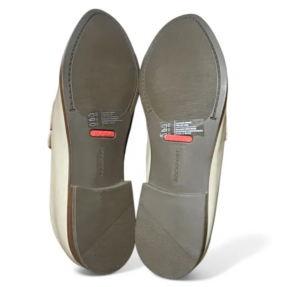 Rockport Womens Perpetua Dec Beige Loafers 5.5M