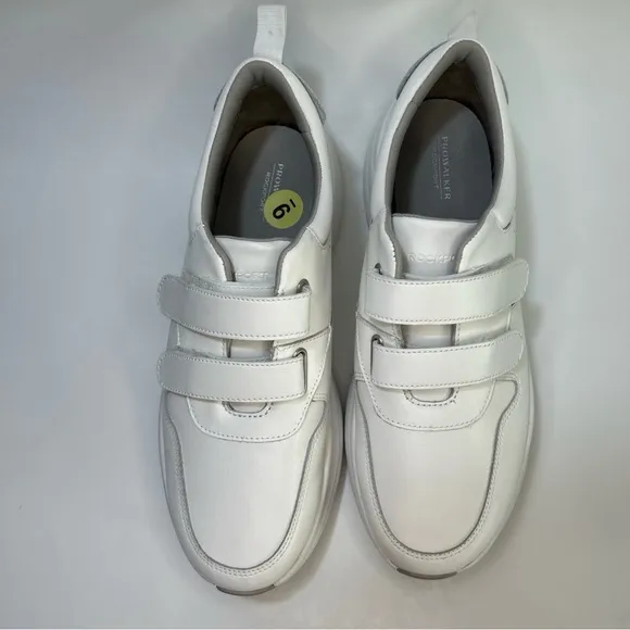 Rockport Women's Size 9 Prowalker D Strap Sneaker White Leather Eco CJ1060