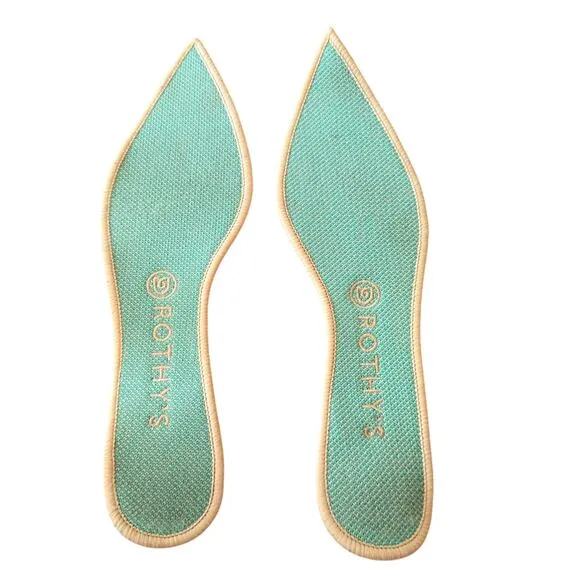 Rothy's Calypso Green The Point Flats Women's Teal Striped Eco-Friendly Size 9.5