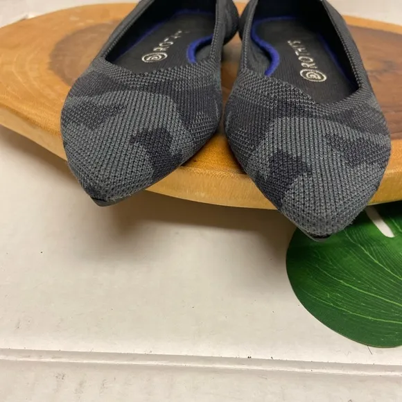 Rothy’s Camo Grey Pointed Toe Washable Ballet Flats