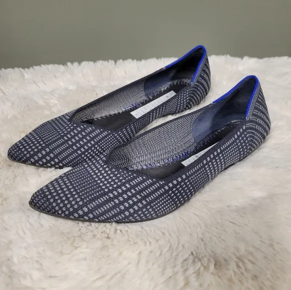 Rothy’s Glen Plaid Pointed Toe Flats Retired Unicorn Size 8