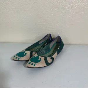 Rothy's Green Moroccan Ikat Pointed Toe Flats Women's Sz US 7 EU 37.5 UK 4.5