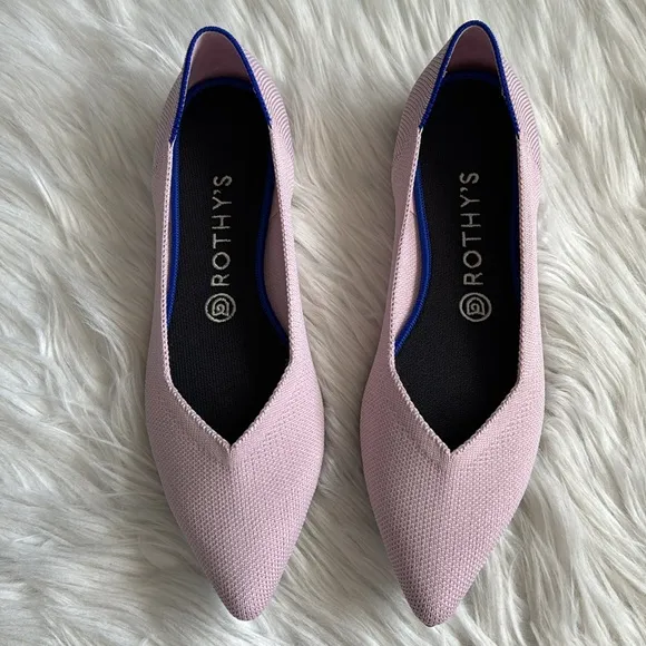 Rothy’s Petal Pink Pointed-Toe Flats Size 9