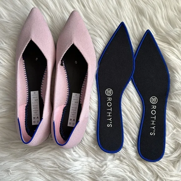 Rothy’s Petal Pink Pointed-Toe Flats Size 9