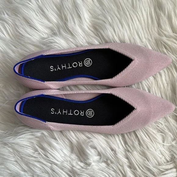 Rothy’s Petal Pink Pointed-Toe Flats Size 9