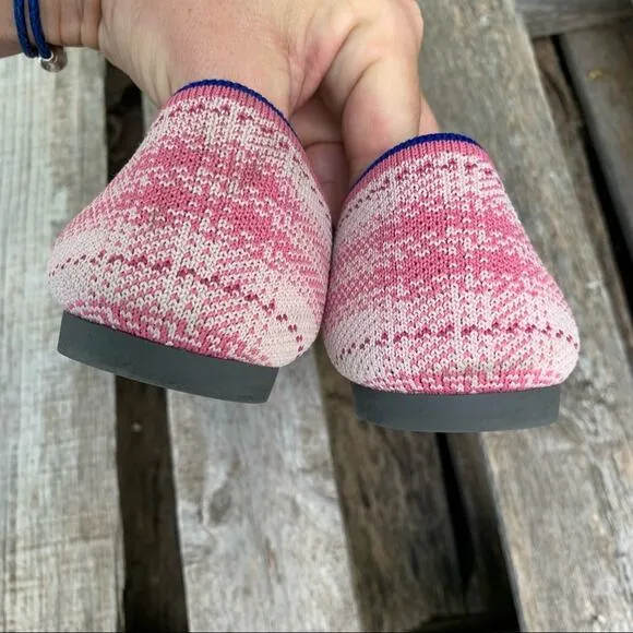 Rothy’s Pink Plaid The Point Flats Limited Edition Size 10