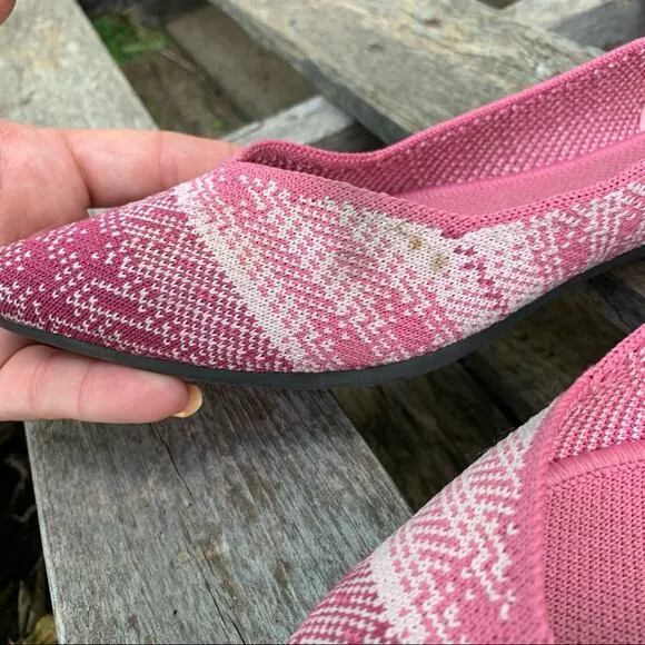 Rothy’s Pink Plaid The Point Flats Limited Edition Size 10
