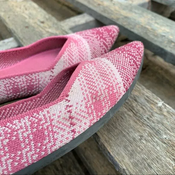 Rothy’s Pink Plaid The Point Flats Limited Edition Size 10