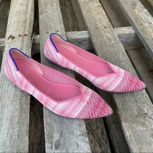 Rothy’s Pink Plaid The Point Flats Limited Edition Size 10