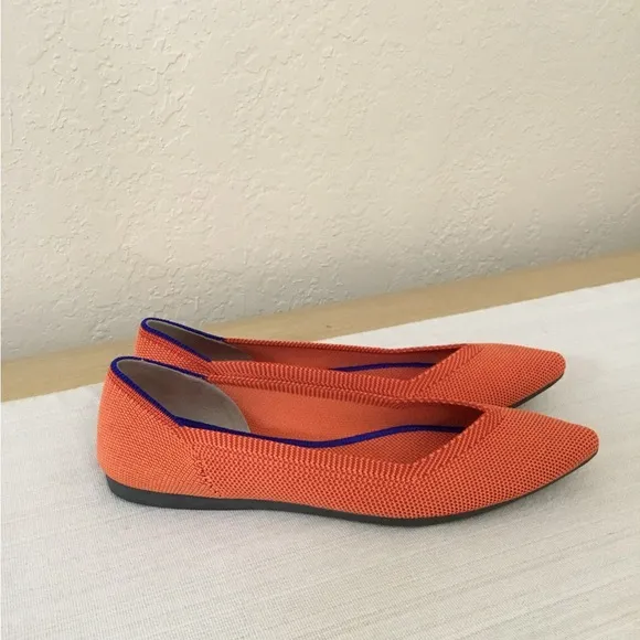 Rothy’s pointed flat orange flats size 6.5