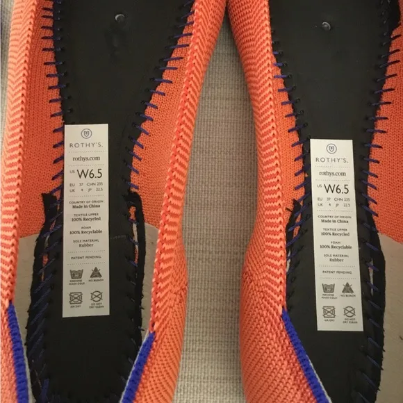 Rothy’s pointed flat orange flats size 6.5