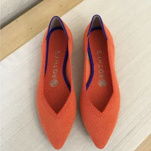 Rothy’s pointed flat orange flats size 6.5