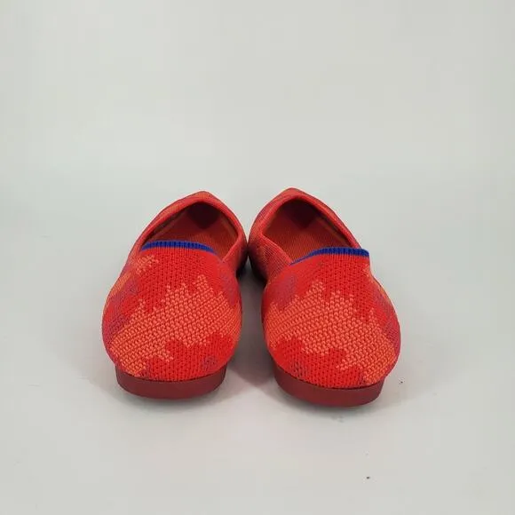 Rothy's Red BotaniCamo The Pointed Toe Flats 8