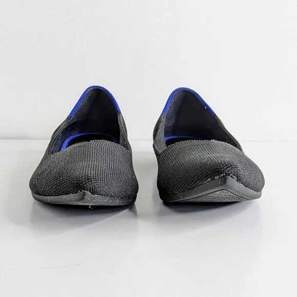 Rothy's Shoes The Point Women's 7.5 Black Ballet Flats Pointy Toe Solid Slip On