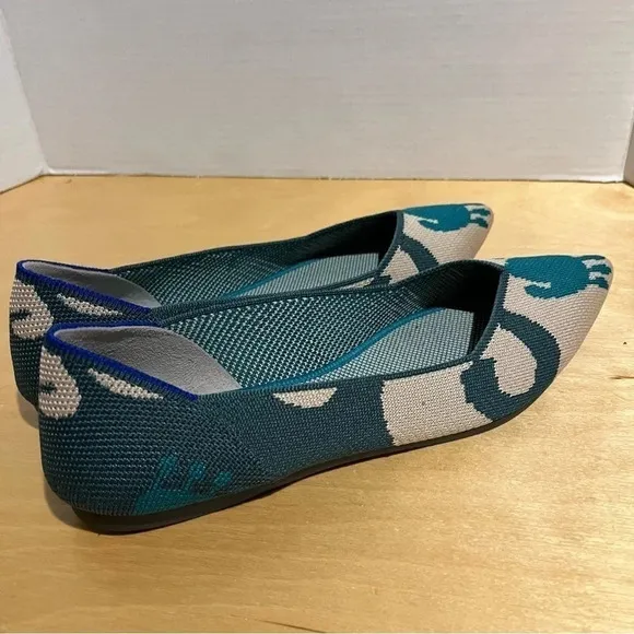 Rothy’s Size 9.5 Womens The Point Green Moroccan Flats Pointed Toe
