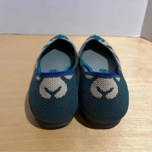 Rothy’s Size 9.5 Womens The Point Green Moroccan Flats Pointed Toe