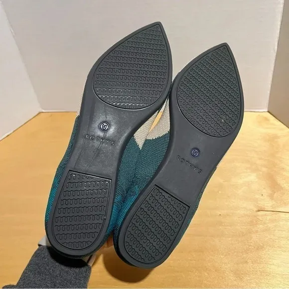 Rothy’s Size 9.5 Womens The Point Green Moroccan Flats Pointed Toe