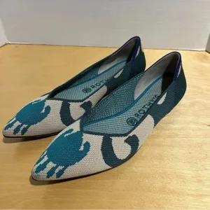 Rothy’s Size 9.5 Womens The Point Green Moroccan Flats Pointed Toe