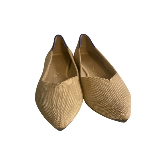 Rothy's Tan Flats Elegant Pointed-Toe Loafers