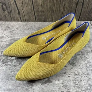 Rothy’s The Point Authentic Ballet Flats Marigold Yellow Knit Flats Size 8.5