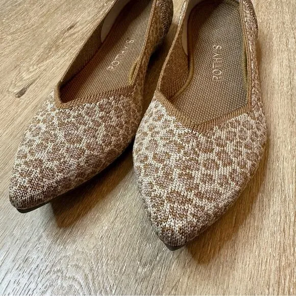Rothys The Point Driftwood Spot Textile Ballet Flats 7