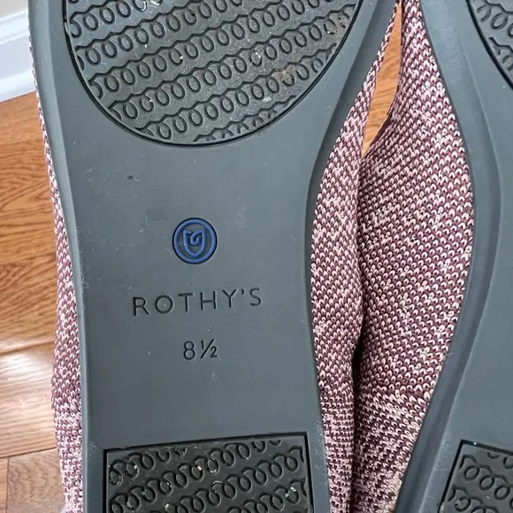 Rothy's The Point Flats Herringbone Knit Slip On Shoes Comfortable Size 8.5