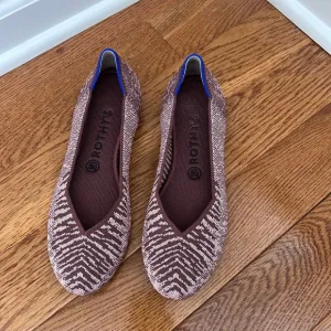 Rothy's The Point Flats Herringbone Knit Slip On Shoes Comfortable Size 8.5