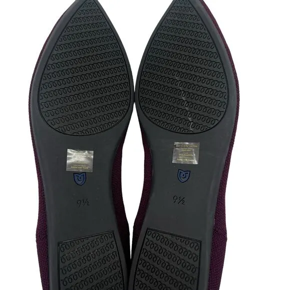 Rothy's The Point in Maroon Neon Stripe Size 9.5
