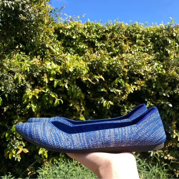 Rothy's The Point Indigo Heather Blue Ballet Flats Size 8 Retired Shade Washable