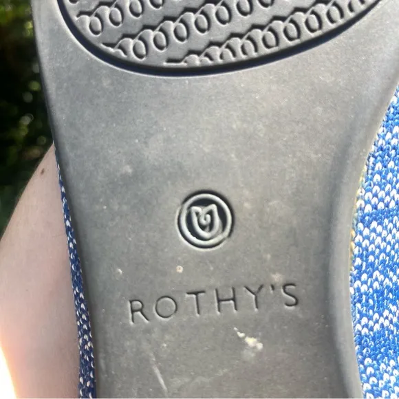 Rothy's The Point Indigo Heather Blue Ballet Flats Size 8 Retired Shade Washable
