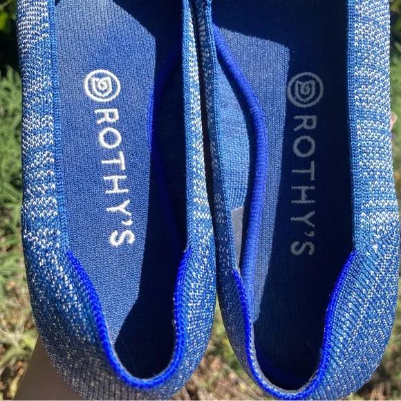Rothy's The Point Indigo Heather Blue Ballet Flats Size 8 Retired Shade Washable