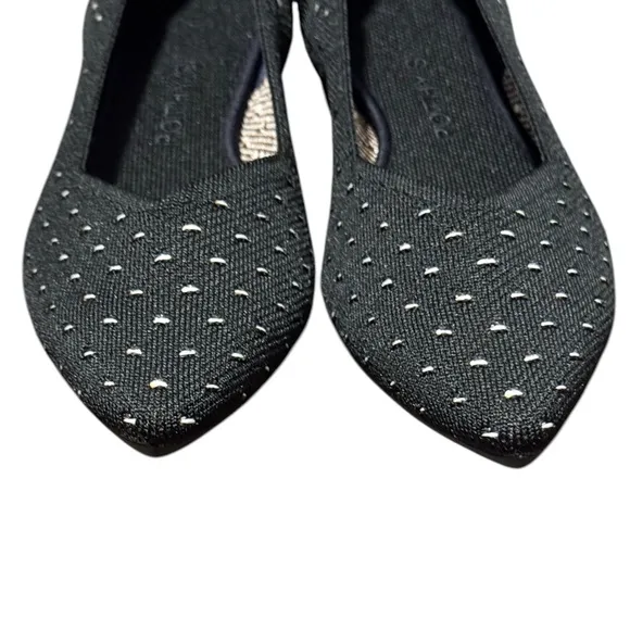 Rothy's The Point Ivory Polka Dot Print Fabric Ballet Flats Women’s US 10.5