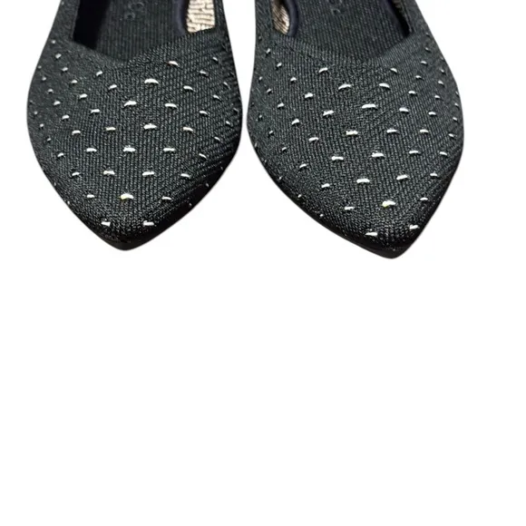 Rothy's The Point Ivory Polka Dot Print Fabric Ballet Flats Women’s US 10.5