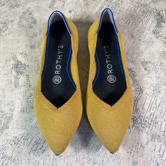 Rothy's 'The Point' Marigold Yellow Pointed Toe Flats
