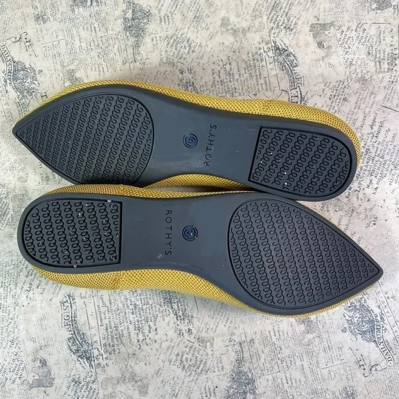 Rothy's 'The Point' Marigold Yellow Pointed Toe Flats