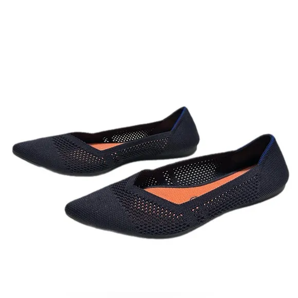 Rothy's The Point Maritime Navy Lattice Stitch Ballet Flats Women’s Size W8